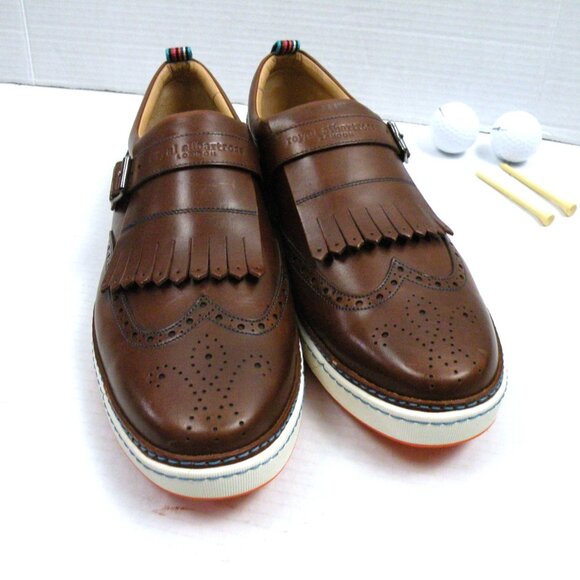 Worn Once! Royal Albartross Brown Kiltie Buckle WIngtip GOLF SHOES 12 - Picture 5 of 7